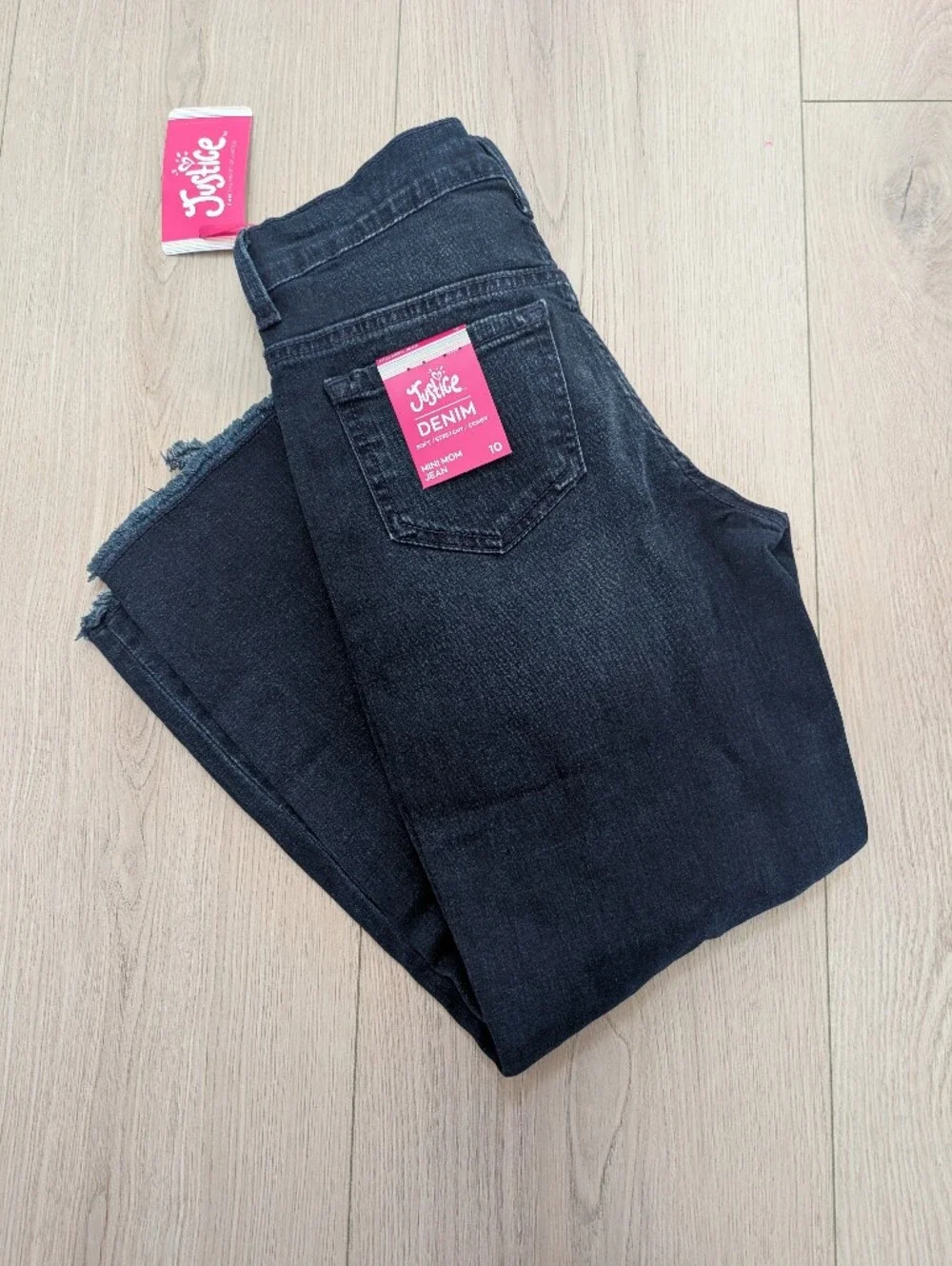 Justice Dark Jean Distressed Mini Mom Jeans 0235